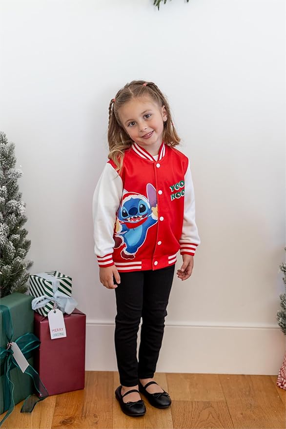 Disney Minnie Mickey Stitch Princess Frozen Elsa Marvel Jacket Lightweight Coat Button up Color Block Sweatshirt 2-14 Years