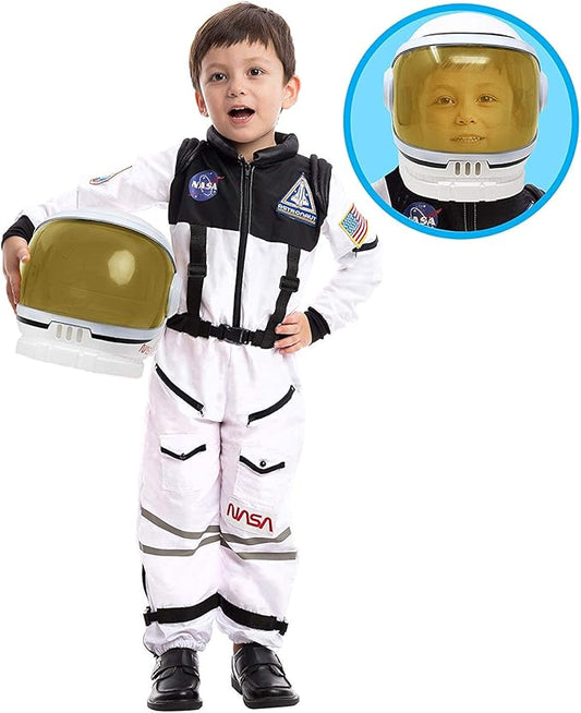 Spooktacular Creations Astronaut Costume with Helmet, Space Suit for Toddler, Kids Astronaut Halloween Costume for Cosplay