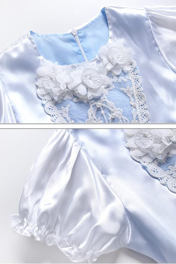 MYZLS Cinderella Princess Dress Girls Fancy Party Costume Christmas Cosplay Dress Up Outfit for 3-8 Years