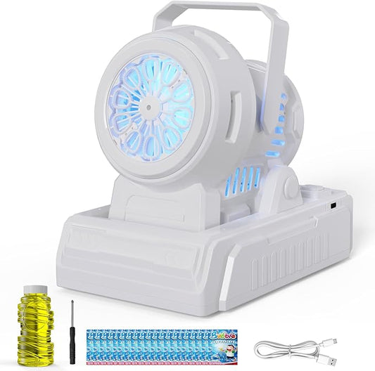 PANACARE Automatic Bubble Machine, Electric Portable Bubble Machine with 20 Bubble Solutions, Produce 10000+ Big Bubbles Per Minute, Suitable for Wedding/Birthday/Children/Party