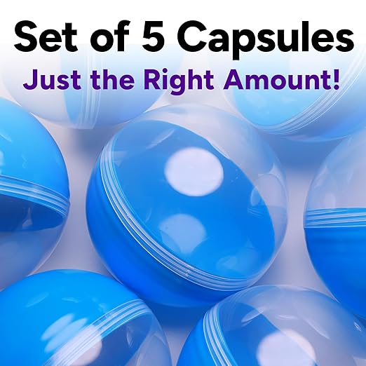 Big Claw Machine Capsules Translucent Blue Plastic Sphere Large Party Favor Containers Round 5 pcs 7.9 inch Jumbo Plastic Christmas Ornaments Extra Large Gift Box Craft Party Supplies Vending Capsules