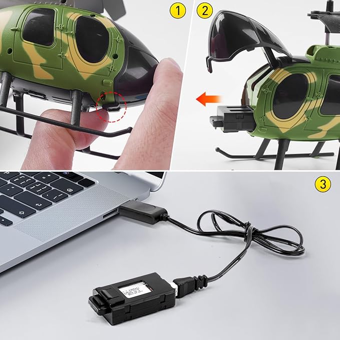 VATOS Remote Control Helicopter for Kids, Camouflage RC Helicopter, 2.4GHz Radio Controlled Airplane with Gyro 3 Channel Indoor Toy, One-Key Take-Off, Gift for Boys Adults