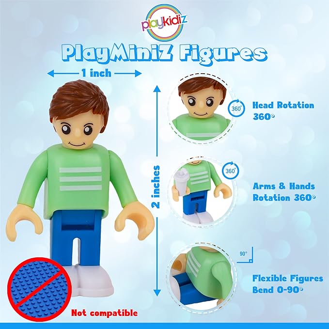 8 Toy Figures & Playsets, 2 Inch Play Peoples Set, Early Development Family Figurines for Kids, Pretend Play Toys for Children 3+ (23Pcs)
