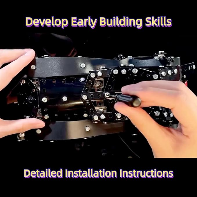 Erector Sets for Boys 332 PCS Batman Model Metal Car Building Assembly Toys STEM Vehicle Model Construction Set Car Building Educational Toy for Kids Ages 8+