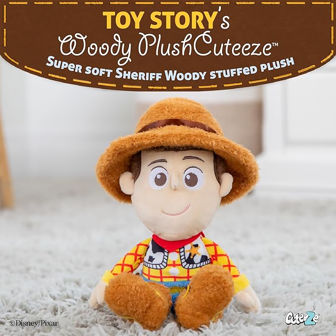 KIDS PREFERRED Disney Pixar Toy Story Woody Toy Cuteeze Extra Soft Plush Stuffed Animal Toy for Baby and Toddler Boys and Girls 12 Inch Size