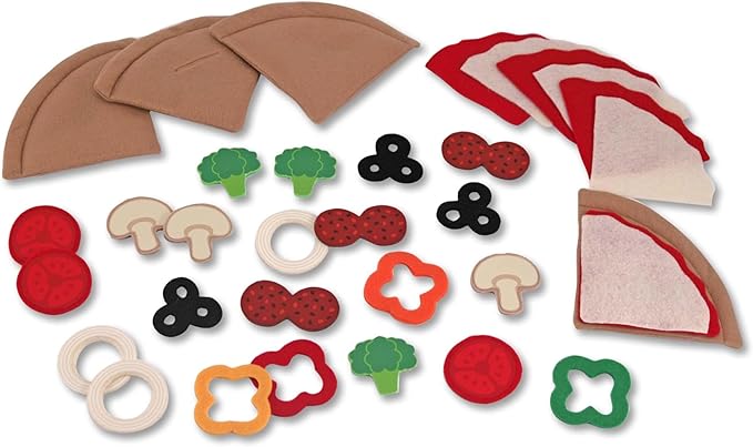 Melissa & Doug Felt Food Mix 'n Match Pizza Play Food Set (40 pcs)