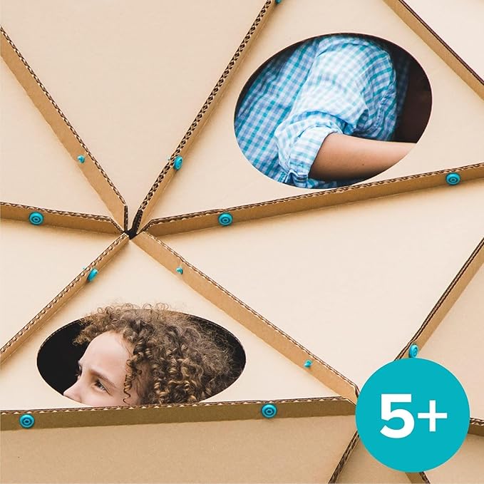 Makedo Create | Upcycled Cardboard Construction Tool Kit in Small Toolbox (260 Pieces) | STEM + STEAM Educational Toys for at Home Play + Classroom Learning | Reusable Tools for Boys and Girls Age 5+