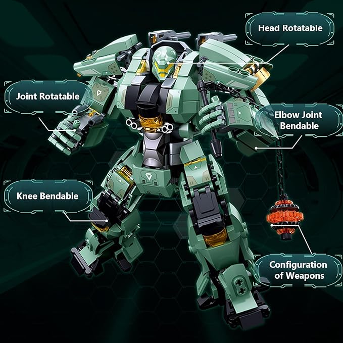 Mech Building Set, Annihilation Ranger Warrior Robot Action Figure Building Toys for Adults, Compatible with Lego Mech Set, 542 PCS
