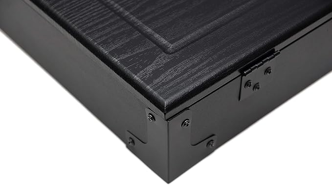 HAN'S DELTA Professional Bristle Dartboard Cabinet Set, Metal Corner Reinforcement, Regulation Steel Tip Dartboard, Includes 6 Steel Tip Darts and Scoreboards (Black)