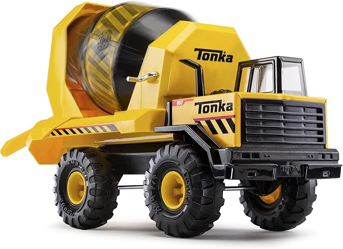 Tonka Steel Classics Mighty Cement Mixer - Made with Steel & Sturdy Plastic, Yellow Toy Construction Truck, Boys and Girls, Kids, Toddlers, Ages 3+