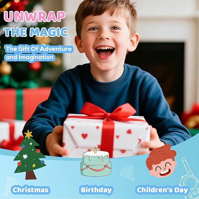 MOICO Toys for 3-12 Year Old Boys Girls,Rechargeable Long Range Walkie Talkies for Kids with 22 Channels,3 4 5 6 7 8 Year Old Kids Gift, Perfect for Outdoor Camping,Hiking,Christmas and Birthday