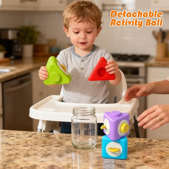 Baby Blocks - Removable Fine Motor Educational Toy | Baby Stacking Blocks Detachable Stacking Block Toys | for Toddler Boys Girls Kids Preschool Kindergarten Home Homeschool Travel Holiday