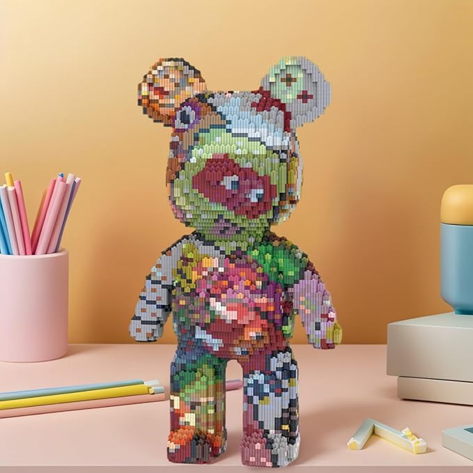 Bear Micro Mini Building Block Sets for Adults, No Compatible with Lego, 6950PCS Building Toys for Home & Office Decor, MOC 3D Creative Model Gifts for Christmas