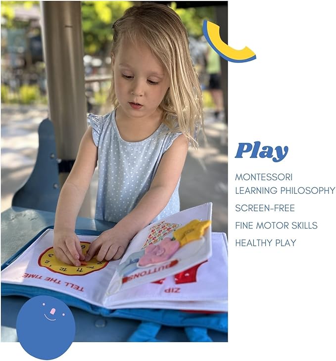 My Quiet Book - Toddler Travel Essential, Car Airplane Activity Book, Montessori Busy Board Book, Plane Toys for Toddlers 1-3, Gifts for 1 2 3 4 Year Old Girl, Birthday Gifts Toys Age 2-4