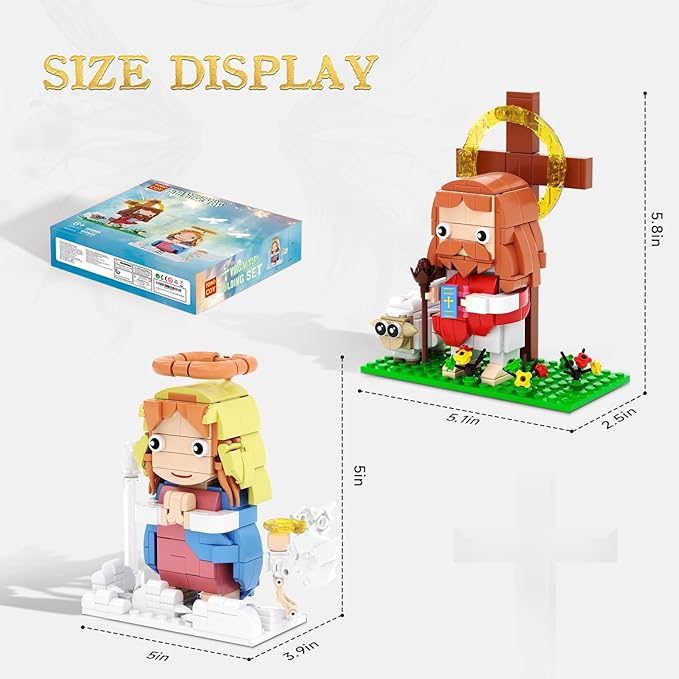 Jesus & Virgin Mary Building Set, Compatible with Lego Jesus Figures, Thanksgiving, Christmas, Easter Gift, Christian Gift for Kids Boys Girls 6+ (503 PCS)