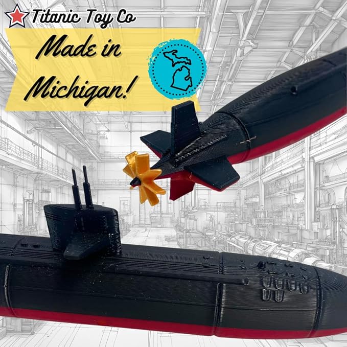 12” Los Angeles-Class Submarine Model – Detailed Replica of Iconic Navy Submarine – Nautical Enthusiasts and Military Collectors Titanic Toy, Titanic Model, Titanic Toys For Kids, Toy boat, Toy Ship