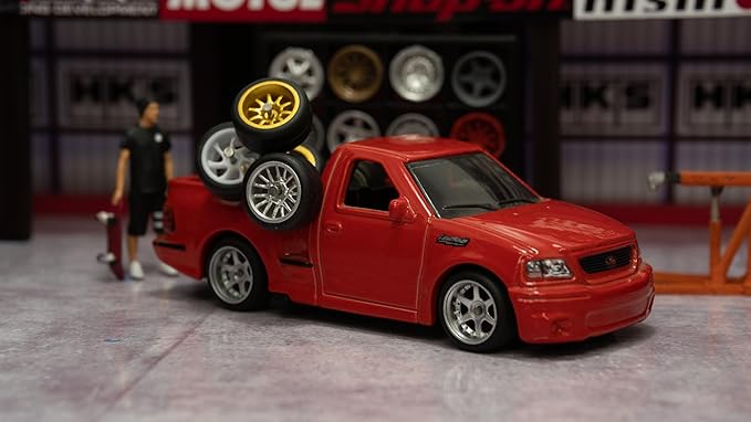 1:64 Scale Rubber Tire and Axle Set – 10-Pack Custom Wheels with Easy-Install Axles for Hot Wheels & Matchbox Cars – Mixed Styles, No Drilling Needed