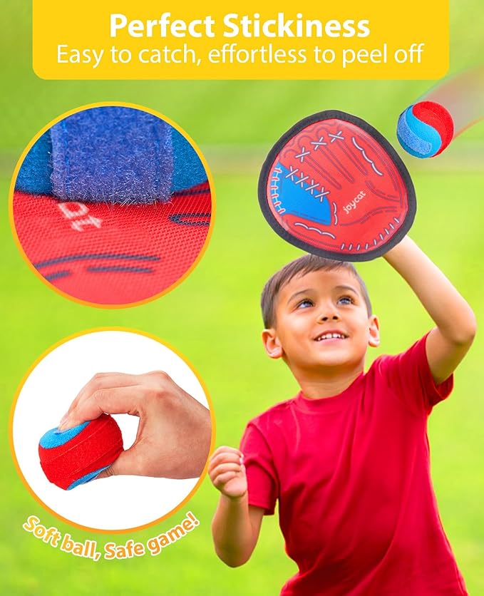 JoyCat Toss and Catch Ball Game Set,Sticky Toddler Baseball Training Glove,Beach Toys Yard Games,Kids Outdoor Games for Adults and Family,Outside Toys for 3 4 5 6 7 8 9 10+Year Old Boys Girls Gifts