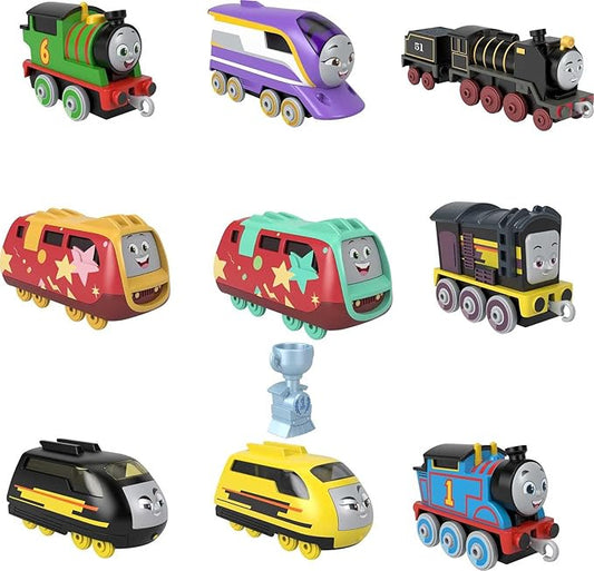 Thomas & Friends Diecast Toy Trains Sodor Cup Racers Set of 9 Push-Along Engines for Preschool Pretend Play Kids Ages 3+ Years
