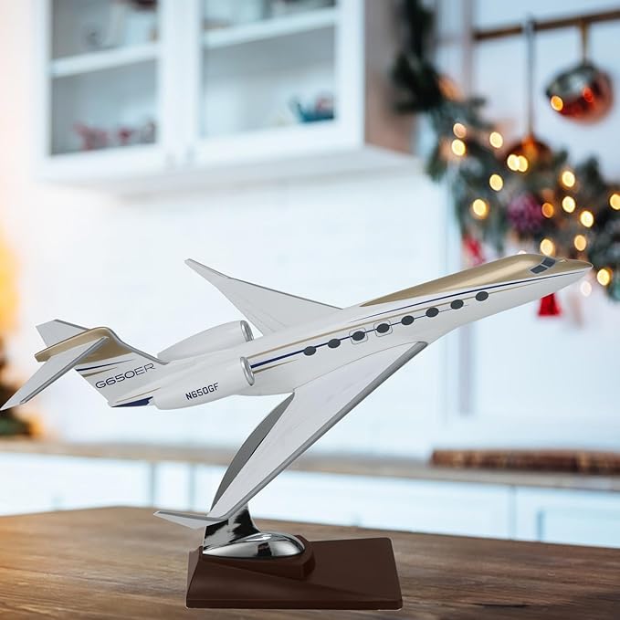 1:100 Scale Model Aircraft Gulfstream G650 Simulation Jet Airplanes Diecast Airplane for Adults, 12 inch Resin Model Plane Enthusiasts to Collection or Birthday Gifts (G650)