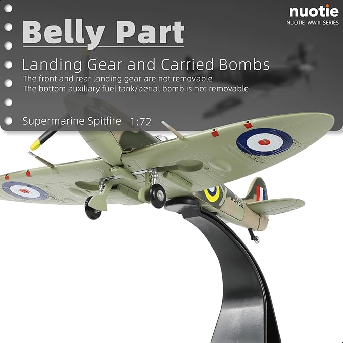 1/72 Scale Spitfire Fighter Model World War II Legendary Fighter Metal Die-cast Airplane Models for Collections and Gifts