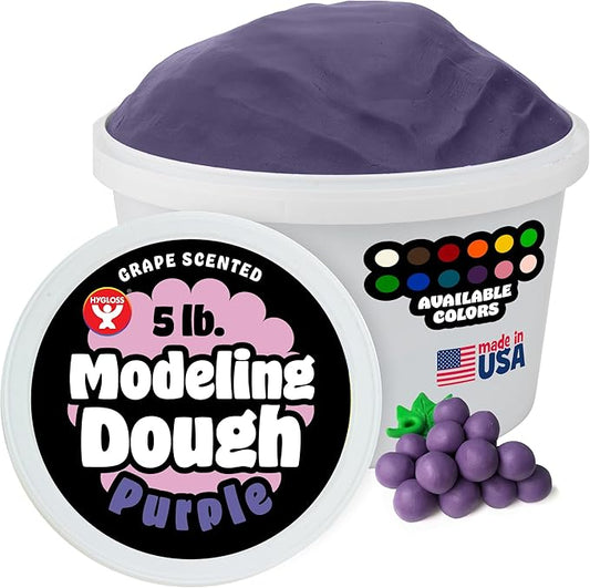 Hygloss Play Modeling Dough for Kids – Safe & Non-Toxic Sensory Dough for Arts and Crafts – 5 lb Tub – Play Clay for Toddler Activities, Preschool Classroom Must-Haves – Purple Color, Scented