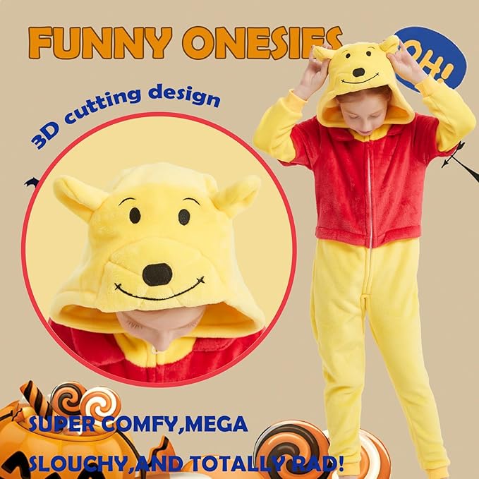 SWEETXIN Unise Kids Jumpsuit Cosplay Onesie One Piece Suit for Girls Boys Halloween Character Costume Dress Up Party