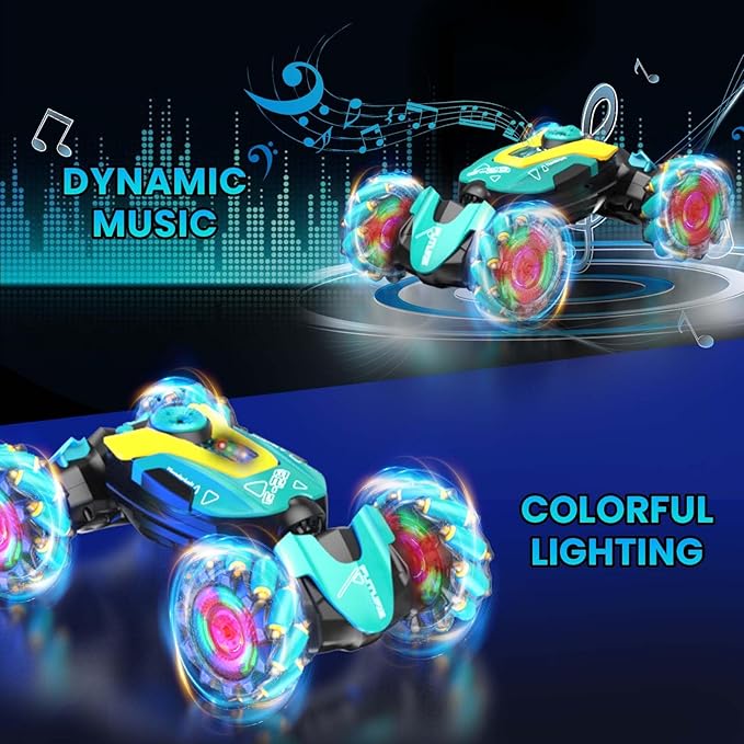 Remote Control Cars with Gesture Sensing, 360° Rotation Spray Drift RC Car for Kids, 4WD Stunt Car Remote Control Car with Hand Control, Boys Toy RC Cars with Music Light for Kids 6-12 Year Old