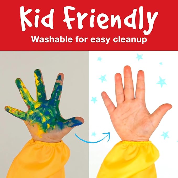 Faber-Castell Little Creatives Jumbo Squeezing Paint Brushes, 6 Colors, Paint Sticks for Kids Washable, Toddler Art Supplies, Non Toxic Paint and Brush in One, Kids Crafts Age 3 to 5+