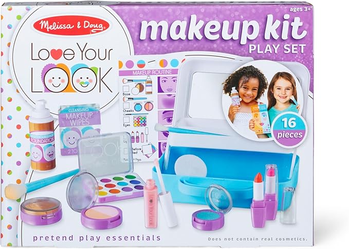 Melissa & Doug Love Your Look - Makeup Kit Play Set,16 pieces of pretend makeup