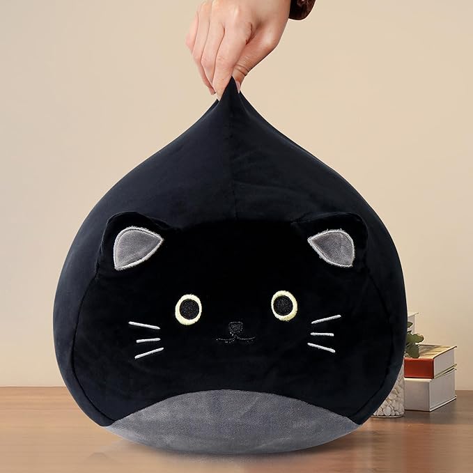 Wepop Black Cat Stuffed Animal Plush Toys, 20 in Cute Cat Plush Throw Pillows Soft & Cuddly Plushies Dolls Gifts for Boys Girls