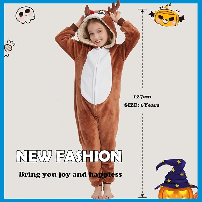 SWEETXIN Unise Kids Jumpsuit Cosplay Onesie One Piece Suit for Girls Boys Halloween Character Costume Dress Up Party