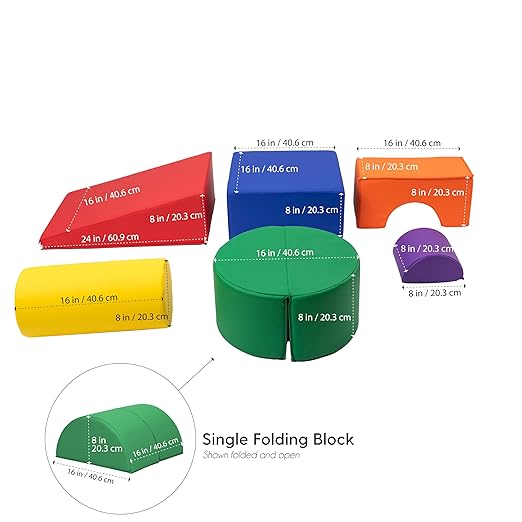 FDP SoftScape Playtime and Climb Multipurpose Playset for Infants and Toddlers 10m-2yrs; For Crawlers and Little Builders, Learn Gross Motor Skills at Home or Daycare (6-Piece) - Assorted, 12364-AS