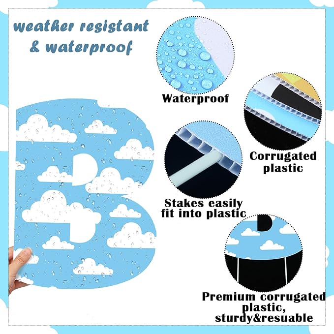 15 Pcs Cartoon Happy Birthday Lawn Yard Sign with Stakes Colorful Toy Inspire Game Outdoor Decorations Waterproof Happy Sign for Birthday Party Celebration Supplies