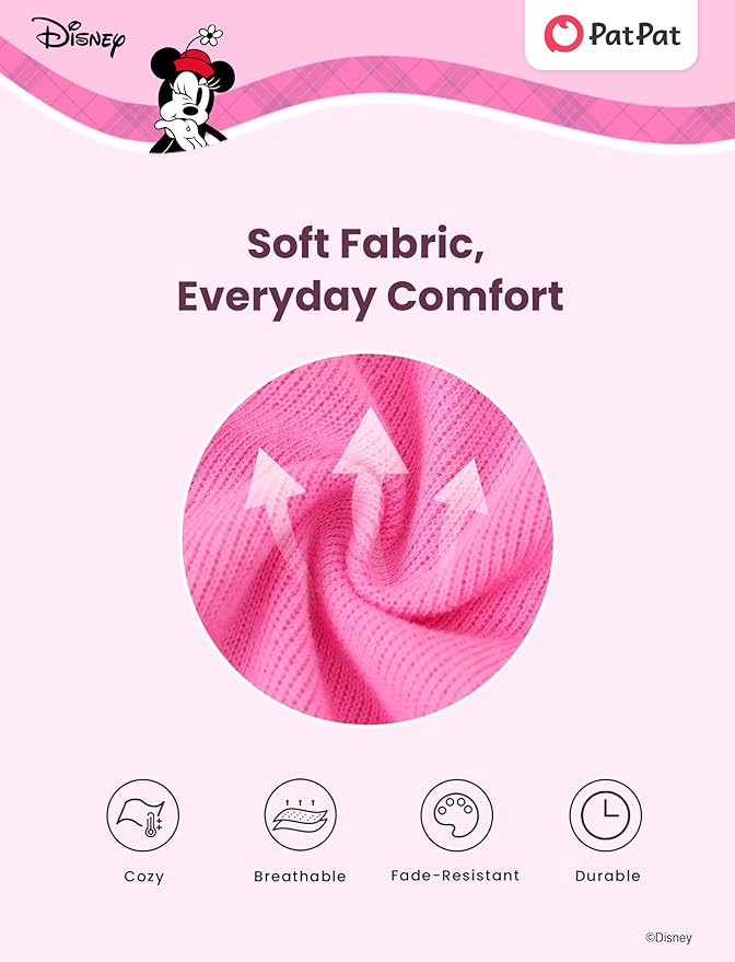 Disney Frozen Elsa Stitch Princess Moana Minnie Toddler Girl 2 Piece Outfit Kid Pearl Button Knit Top & Tweed Skirt Set 2-13Y