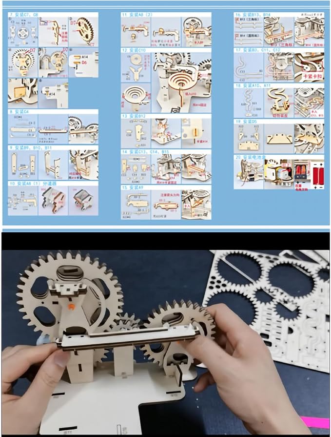 3D Wooden Brain Teaser Puzzles for Adults Teens Marble Run Model Building Kits Toys DIY Crafts Brian Teaser Wooden Puzzles with Roller Coaster Building Set Gift for Adults Teens