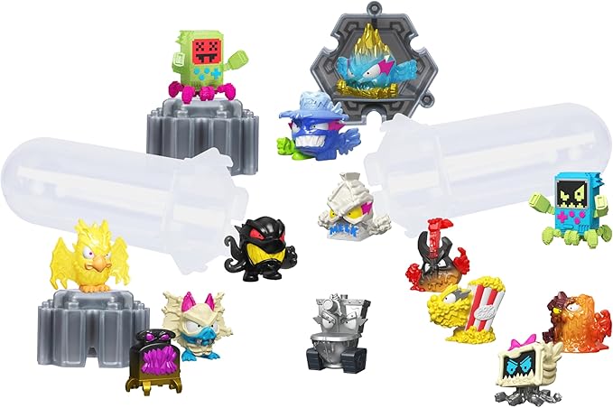MRBEAST LAB Swarms Series 3, Hyper Fusion Series, 14 Pack Collectible Micro Beasts, 14 Collectible Stickers & 4 Fusion Caps to Build Out Your Own Milk Bones