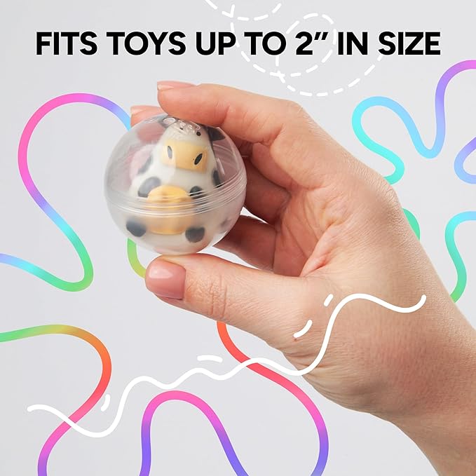 Capsule Vending Machine Round 2000 pcs 2 inch - Gumball Machine Capsules Bulk Clear Container - Easter Basket Stuffers Birthday Gifts Pinata Stuffers DIY Craft Supplies - Clear Capsules Empty