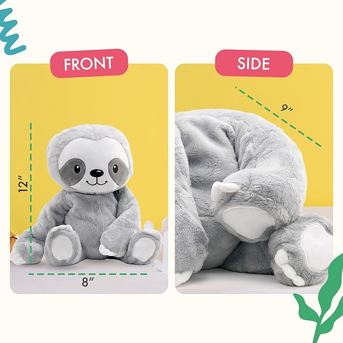 Lilly's Love Weighted Stuffed Animal, 2lb | Sensory Plush for Kids & Adults | Machine Washable Plushie w/Removable Inner | Calming Weighted Stuffed Animal for Anxiety, Stevie The Sloth