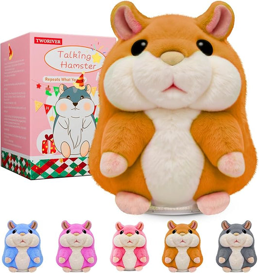 Speech Therapy Toys for Toddlers 1-3 Talking Hamster Repeats What You Say,2025 Early Christmas Good Gifts for Grandson Granddaughter,Little Brown Annoying Toys for Ages 5-7 Under 30