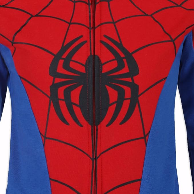 Marvel Spider-Man, Miles Morales, & Venom Boys Zip Up Hooded Sweatshirt and Pants Set for Toddlers and Big Kids – Black/Red