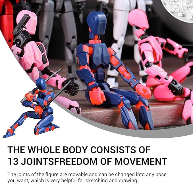 5 Pack T13 Action Figure Set, Titan 13 Action Figures Set, Dummy 13 Action Figures, Nova 13 Robot Toy, Lucky T 13 Toy for 6 7 8 9 10 11 12 Years Old Kids, Birthday for Boys