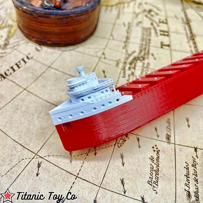 SS Edmund Fitzgerald Model 12" by TitanicToyCo, Great Lakes Freighter Model, Toy Ships, Model Ships, Ship Models, Titanic Toys For Kids, Titanic Model, Titanic Ship