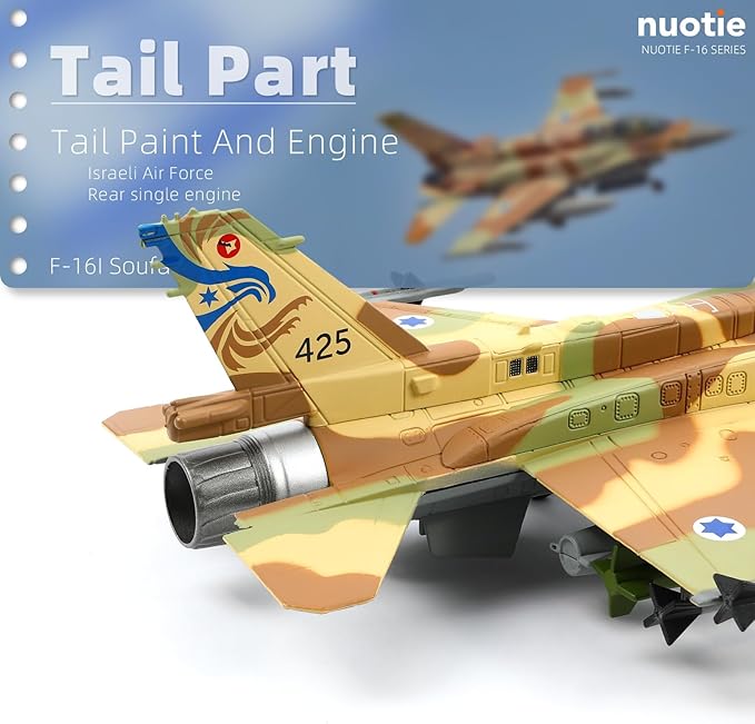 1/72 Scale F-16I Soufa Multirole Fighter Airplane Pre-Build Model Kits Finished Diecast Aircraft Metal Jet Model Display Collection or Gift (F-16I-Israel)