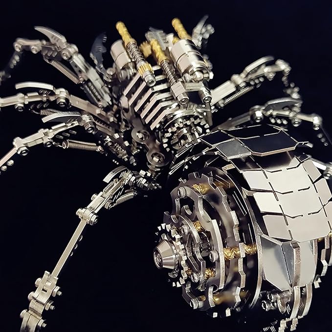 3D Metal Spider Model Kit, 203 Pieces 3D Stainless Steel DIY Assembly Steampunk 3D Puzzle Metal Model Kit
