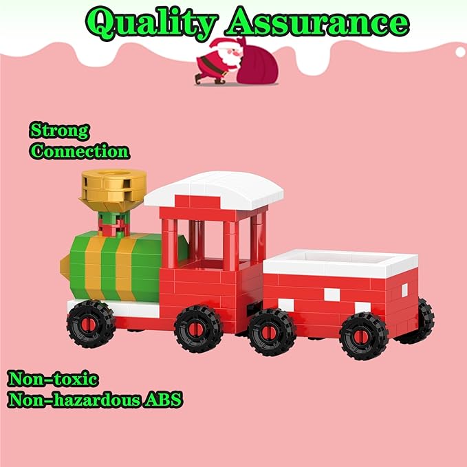 Christmas Train Building Blocks Set Compatible with Lego Advent Calendar 2025 Stacking New Toys Holiday Present Box New Year Xmas Gifts for Kids for Boys & Girls and Adults