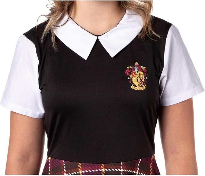 Harry Potter Costume Dress Cosplay Plaid Skirt Dresses for Women Juniors, All 4 Hogwarts Houses Available