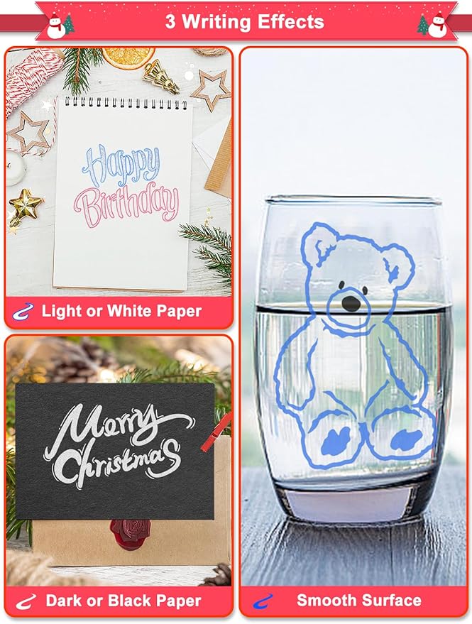 Outline Shimmer Markers, Christmas Stocking Stuffers for Tween Teen Girls Gifts Trendy Stuff, 12 Glitter Metallic Gel Pens Coloring, Arts Crafts Supplies Kits for Kids Boys Ages 4, 6, 8, 10, 12