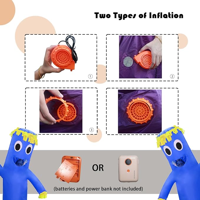 Inflatable Tube Man Costume,Inflatable Costumes for Adult,Wacky Wavy Arm Guy Funny Halloween Costume for Adults