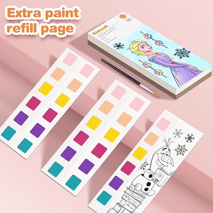 Paint with Water Coloring Books for Kids - 3 Pack, Pocket Mess Free Watercolor Painting Kit, Water Color Paint Set Arts and Crafts Gift for Girls Ages 4 5 6 7 8+, Travel Activity Toy